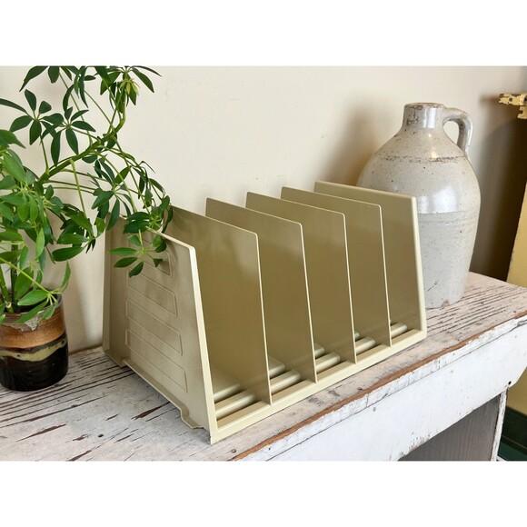Other - Vintage MCM Office Desk Beige File Organizer Plastic Retro 13" x 9" / Industrial